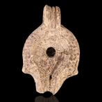 Oud-Romeins/Byzantijns Terracotta olielamp met geribbelde, Antiek en Kunst