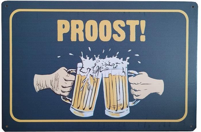 Proost bierglazen reclamebord, Verzamelen, Merken en Reclamevoorwerpen, Nieuw, Ophalen of Verzenden