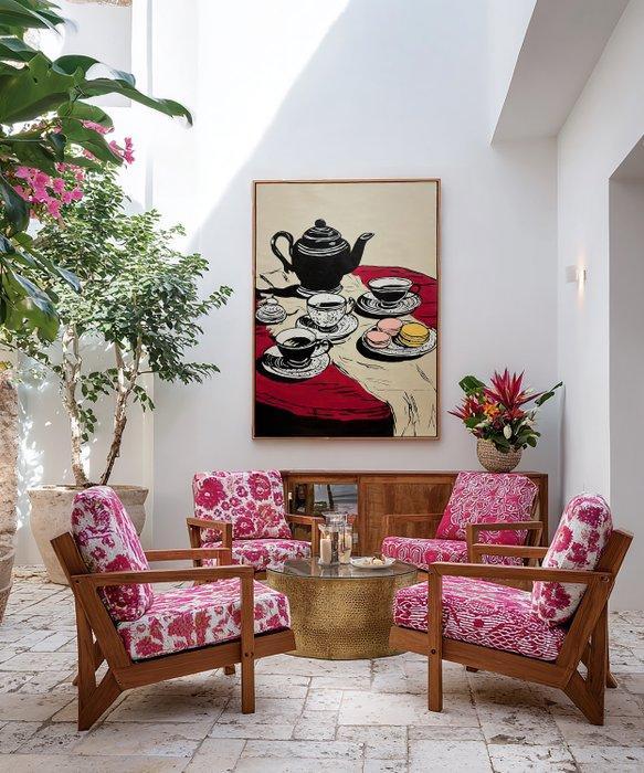 Flavia Delgado - LA MESA ESTÁ SERVIDA XL (NO RESERVE), Antiek en Kunst, Kunst | Schilderijen | Modern