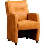 Leren eetkamerstoel Sharp - Kenia Cognac (cognac) - Zonder, Huis en Inrichting, Stoelen, Overige kleuren, Nieuw, Leer, Ophalen of Verzenden