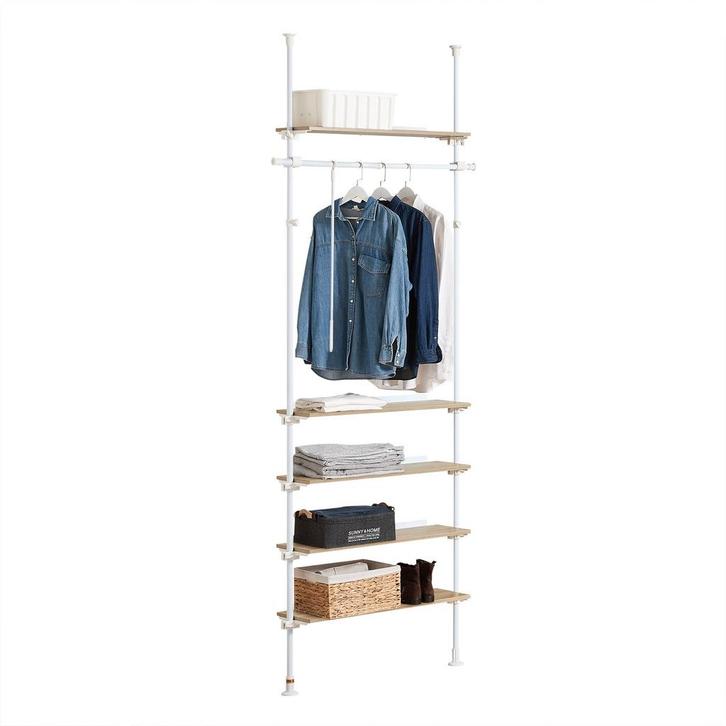 2dekans | SoBuy KLS15-WN Telescopisch Kledingrek -, Huis en Inrichting, Woonaccessoires | Kapstokken, Zo goed als nieuw, Ophalen of Verzenden