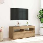 vidaXL Tv-meubel met LED 90x35x40 cm bewerkt hout artisanaal, Verzenden, Nieuw, Overige houtsoorten