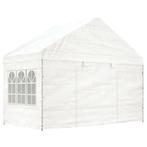 vidaXL Prieel met dak 4,08x2,23x3,22 m polyetheen wit, Verzenden, Nieuw