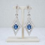 Zonder minimumprijs - Oorbellen Verguld Saffier - Topaas -, Nieuw