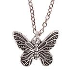 Kinderketting Zilverkleurig 45cm - Hangertje Vlindertje zilv, Sieraden, Tassen en Uiterlijk, Kindersieraden, Ophalen of Verzenden