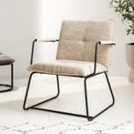 Dimehouse Fauteuil Hailey beige chenille Stof, Ophalen of Verzenden, Nieuw, Stof, Scandinavisch