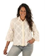 Beige blouse met witte borduur van Y Two Woman, Kleding | Dames, Blouses en Tunieken, Nieuw, Verzenden