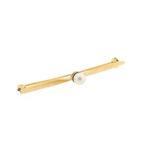 Vintage gouden broche met parel (smalle broche, geelgoud), Sieraden, Tassen en Uiterlijk, Broches, Gebruikt, Overige kleuren, Ophalen of Verzenden