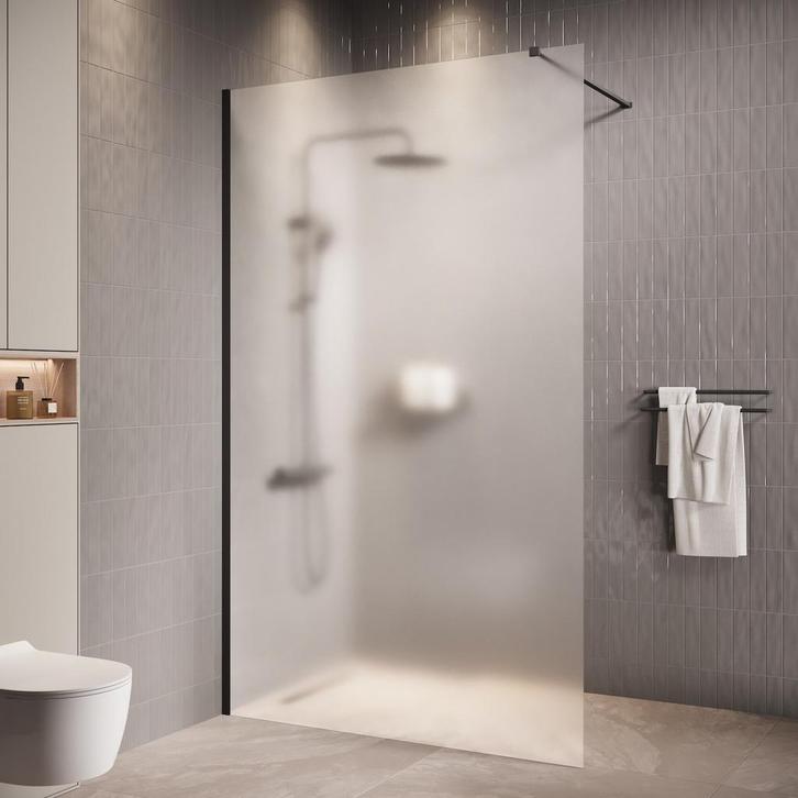 Douchewand Florida 120 x 200 cm Zwart – Inloopdouche 8 mm, Doe-het-zelf en Verbouw, Sanitair, Nieuw, Douche, Verzenden