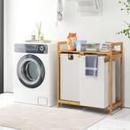 COSTWAY Bamboe Wasmand met Twee Compartimenten 2-Sectie Wass, Huis en Inrichting, Badkamer | Badtextiel en Accessoires, Verzenden