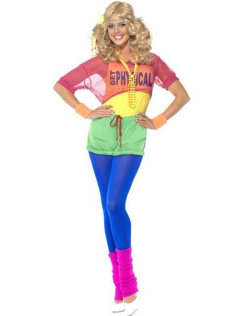 Jaren 80 Lets Get Physical Girl Dames Kostuum, Kleding | Dames, Carnavalskleding en Feestkleding, Nieuw, Ophalen of Verzenden