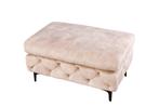 Chesterfield kruk MODERN BAROK 92cm champagne fluwelen, Huis en Inrichting, Banken | Voetenbanken en Poefen, Nieuw, Ophalen of Verzenden