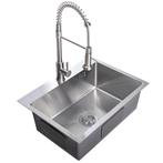 Spoelbak + keukenkraan | Gootsteen | 59x44cm | RVS | Zilver, Huis en Inrichting, Keuken | Keukenelementen, Overige kleuren, Verzenden