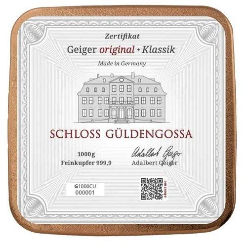 1 kg koper - zilver .999 - Geiger Edelmetalle. (Zonder, Postzegels en Munten, Edelmetalen en Baren