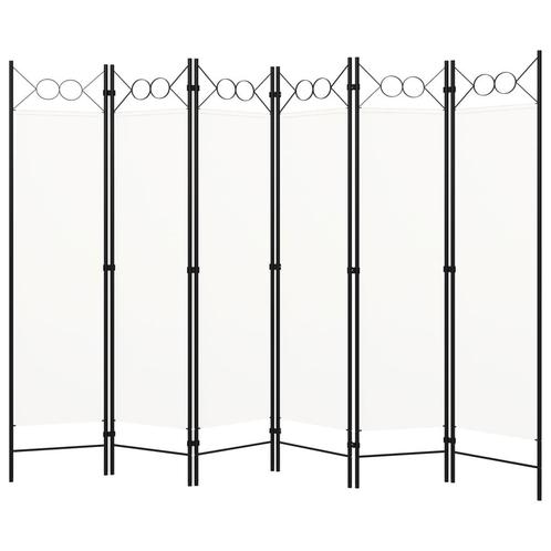 vidaXL Kamerscherm met 6 panelen 240x180 cm wit, Huis en Inrichting, Woonaccessoires | Kamerschermen, Nieuw, Verzenden