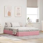 vidaXL Opslag bed met matras met hoofdeinde Roze 140 x 190, Verzenden, Nieuw, Stof