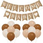 Jute slinger Welcome Baby met 2 harten en 18 ballonnen, Hobby en Vrije tijd, Feestartikelen, Verzenden, Nieuw, Versiering, Geboorte of Huwelijk