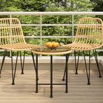 vidaXL Eettafel Ø50 cm  gehard glas en staal, Verzenden, Nieuw, Metaal