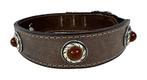 Sazzz Halsband Hond Boho Treasure Stone Vintage Leer Bruin, Verzenden, Nieuw