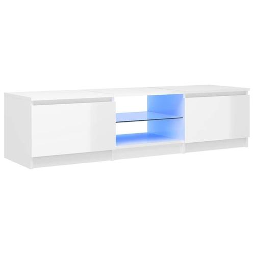 Tv-meubel 140cm Wit met LED | Tweedekansje | Bespaar 35%, Huis en Inrichting, Kasten | Televisiemeubels, 25 tot 50 cm, Nieuw, Minder dan 100 cm