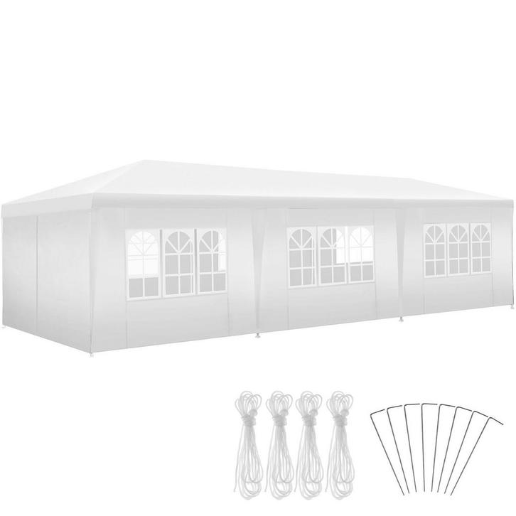 Paviljoen Miramas met 8 zijpanelen, waterdicht, 9x3m - wit, Tuin en Terras, Partytenten, Verzenden