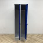 Tweedehands Garderobe/lockerkast 2 deurs, met hang en leg, Ophalen of Verzenden, Gebruikt, Metaal