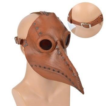 Pestdokter masker (leather look bruin / steampunk style), Hobby en Vrije tijd, Feestartikelen, Nieuw, Verzenden