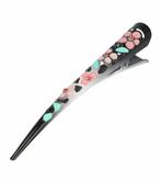 Haarspeld Duckklem Opengewerkt Glitter Bloemen 13cm Zwart..., Verzenden, Nieuw