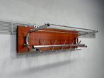 Authentieke art-deco houten chromen kapstok - Kapstok - Hout