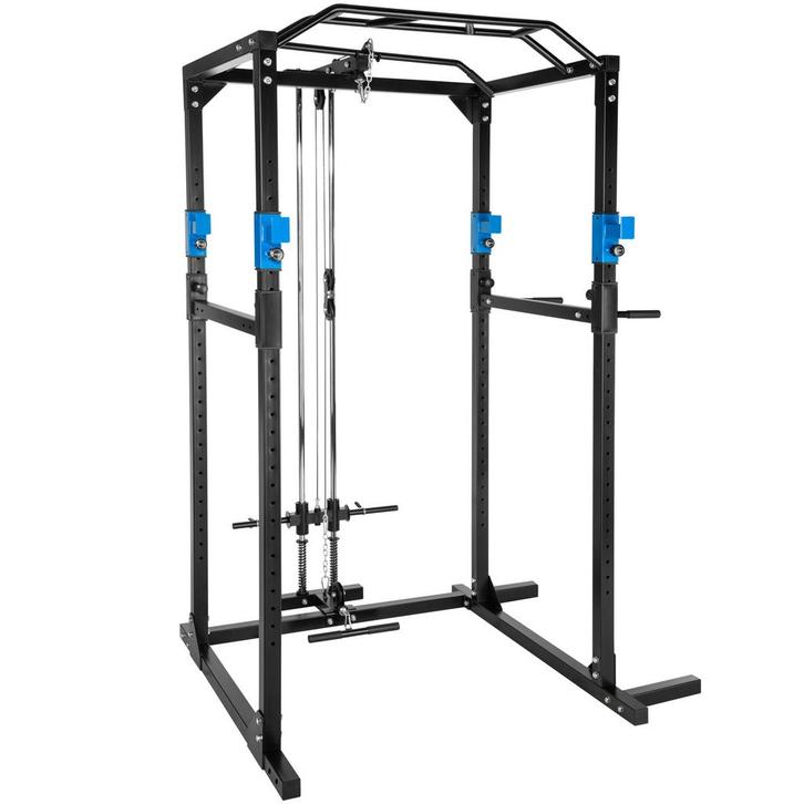 Krachtstation met treklat - zwart/blauw, Sport en Fitness, Fitnessmaterialen, Verzenden
