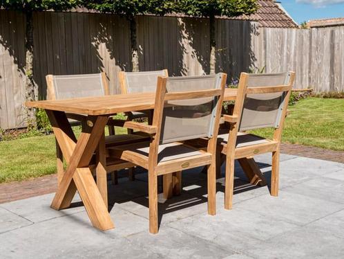 4 persoons tuinset | Luxe & Tijdloos | Direct leverbaar!, Tuin en Terras, Tuinsets en Loungesets, Eettafel, Stoel, Nieuw, Teakhout