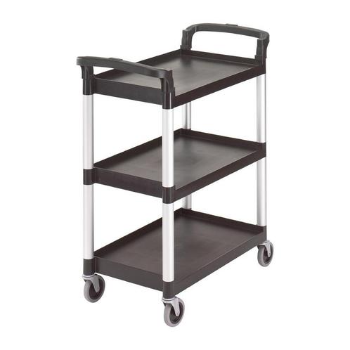 Cambro Kunststof Serveerwagen | 3 Bladen | Zwart, Zakelijke goederen, Horeca | Meubilair en Inrichting, Verzenden