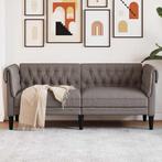 vidaXL Tweezitsbank Chesterfield-stijl stof taupe, Huis en Inrichting, Banken | Bankstellen, Verzenden, Nieuw, Tweepersoons, Stof