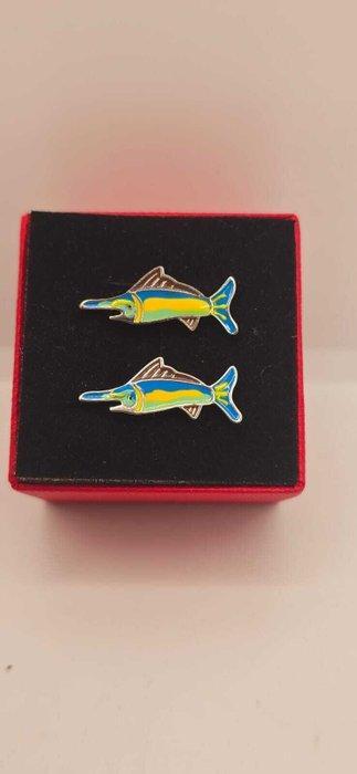 Manchetknopen van Marlijnvis in 925 sterling zilver -, Antiek en Kunst, Curiosa en Brocante