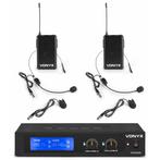 Vonyx WM522B draadloze headset microfoonset 2-kanaals VHF, Muziek en Instrumenten, Nieuw, Verzenden