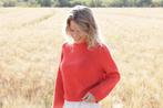 Patroon Gebreide Trui Red Sunrise met Raglan, Reliëfpatr, Hobby en Vrije tijd, Breien en Haken, Ophalen of Verzenden, Nieuw