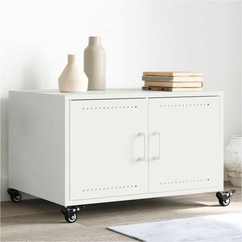 vidaXL Salontafel 68x50x43,5 cm staal wit, Huis en Inrichting, Tafels | Salontafels, 50 tot 100 cm, Nieuw, Metaal, Verzenden