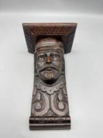 Gesneden houten wandconsole met mannengezicht - Wandtafel -, Antiek en Kunst