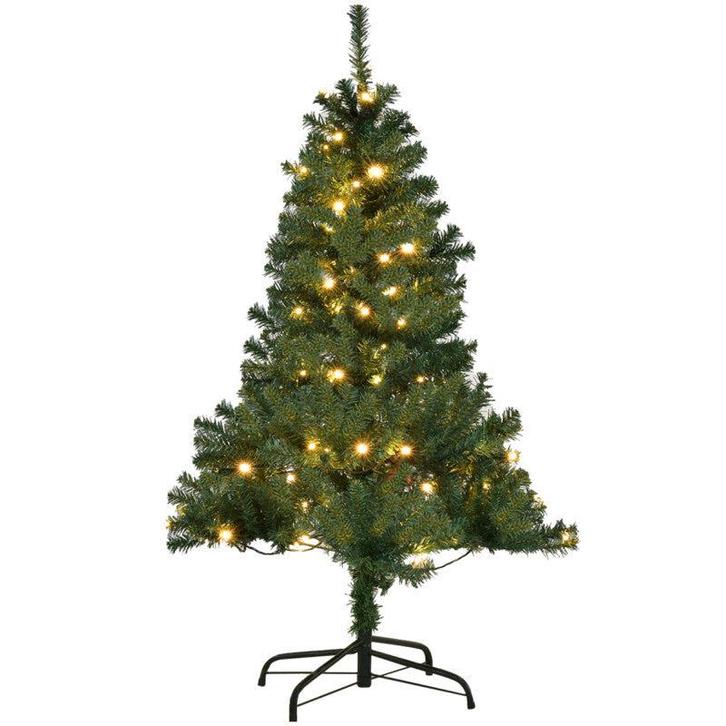 Kerstboom met verlichting - Kunstkerstboom - 120 cm - Met st, Diversen, Kerst, Zo goed als nieuw, Verzenden