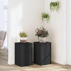 vidaXL Plantenstandaards 2 st 30x30x50 cm bewerkt hout zwart, Verzenden, Nieuw