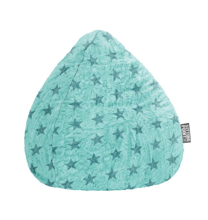 Kinder Zitzak BeanBag Fluffy Stars L - Turquoise, Huis en Inrichting, Zitzakken, Verzenden