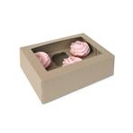 HoM Cupcake Doosje 6 Kraft (incl. tray met venster) 2st., Verzenden, Nieuw