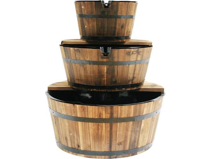 Ubbink Edinburgh - Waterornament - Houten vaten - Bruin - 72, Tuin en Terras, Vijvers, Zo goed als nieuw, Verzenden