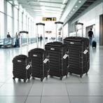 Kofferset Mila 4-delig met bagageweger en bagagelabels - zwa, Verzenden, Nieuw