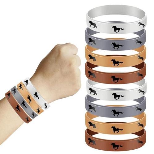 Rubberen paarden armbanden in 6 kleuren voor maar 1,50!, Sieraden, Tassen en Uiterlijk, Armbanden, Bruin, Nieuw, Kunststof of Plastic