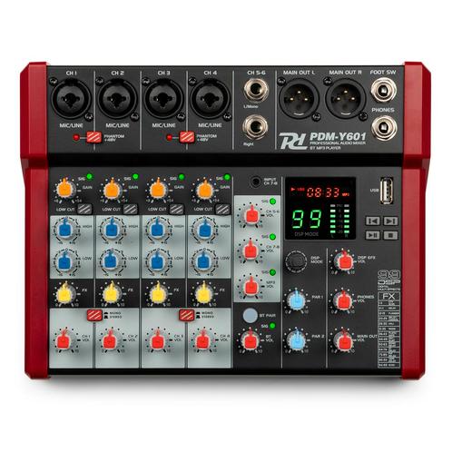 Power Dynamics PDM-Y601 mixer - 6 kanaals mengpaneel met Blu, Muziek en Instrumenten, Dj-sets en Draaitafels, Nieuw, Verzenden