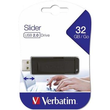 Verbatim USB-Stick 32 GB Store n Go Slider beschikbaar voor biedingen