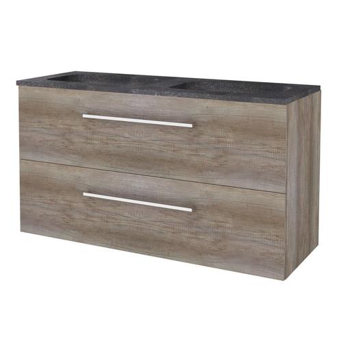 Badmeubelset BWS Salt 120x46cm Met Grepen 2 Lades Met, Doe-het-zelf en Verbouw, Sanitair, Bad, Nieuw, Chroom, Ophalen of Verzenden