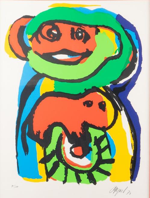 Karel Appel (1921-2006), Monkey and the Dog, Antiek en Kunst, Kunst | Schilderijen | Modern
