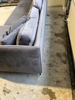 Prachtige grijze velvet hoekbank in perfecte staat, Huis en Inrichting, 250 tot 300 cm, Hoekbank, Zo goed als nieuw, Vierpersoons of meer